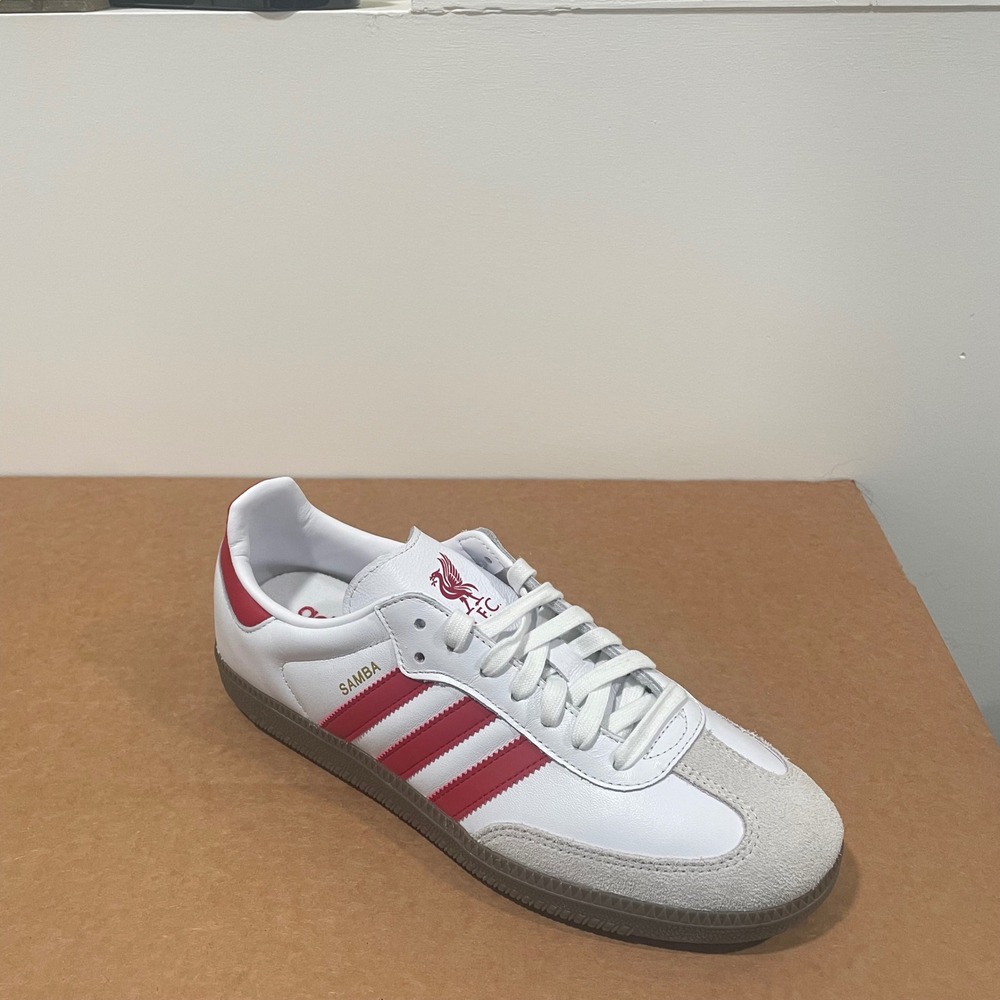 Adidas Samba Liverpool FC White Red Gum Sole Sneakers JQ4041 Mens 10